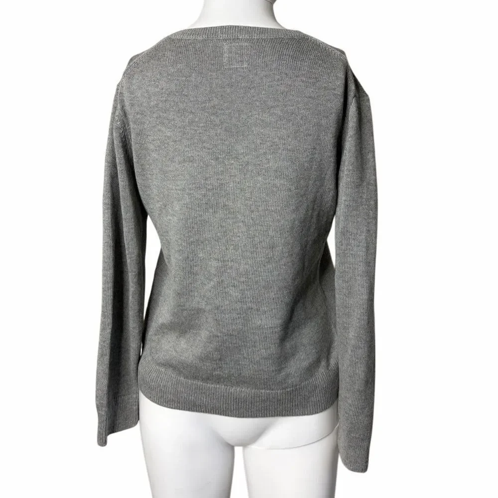 Gap Kids Gray V-Neck Sweater Size Large